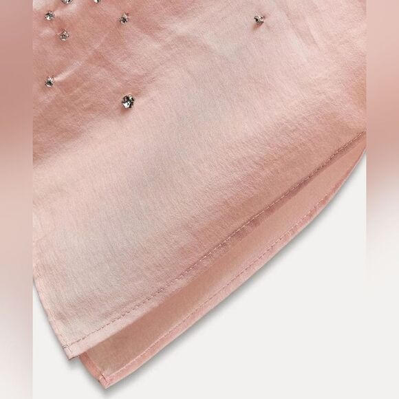 NWT ZARA EMBROIDERED JEWEL SHIRT ZW COLLECTION light pink - Picture 6 of 10
